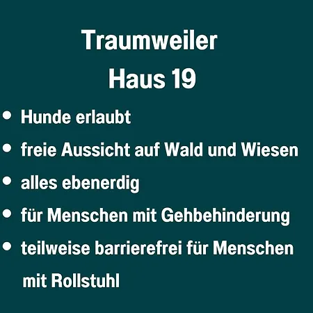 Traumweiler Ferienhaeuser Am Nationalpark Hunsrueck Hochwald - Barrierefrei -teilweise Hundefreundlich - Privater Garten - Beginnt Direkt Am Haus * Kirschweiler